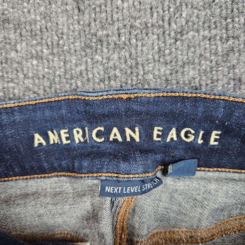 American Eagle Kick Boot Jeans Women 6 X-Short Dark Wash Next Level Stretch READ - Picture 10 of 12
